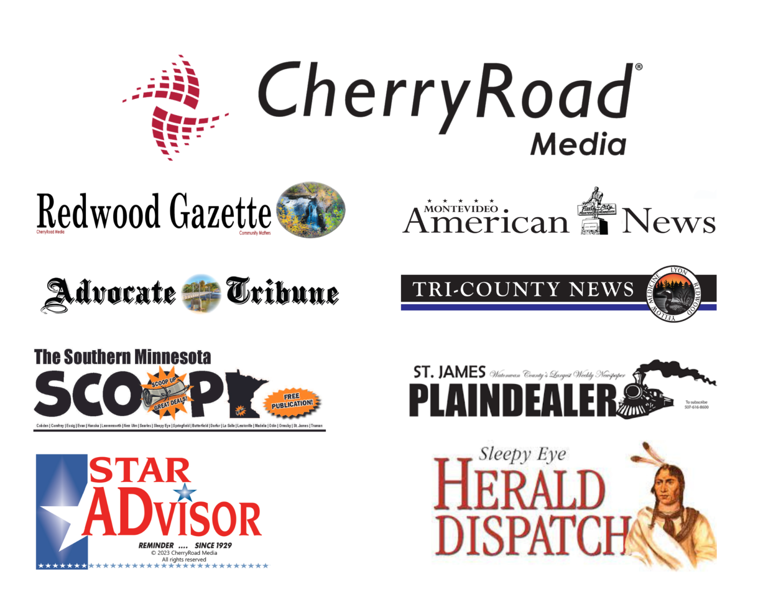 Image of the CherryRoad Media newspaper sponsors.