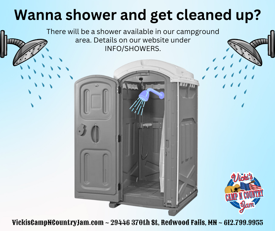 Image of the available showers at the campground.