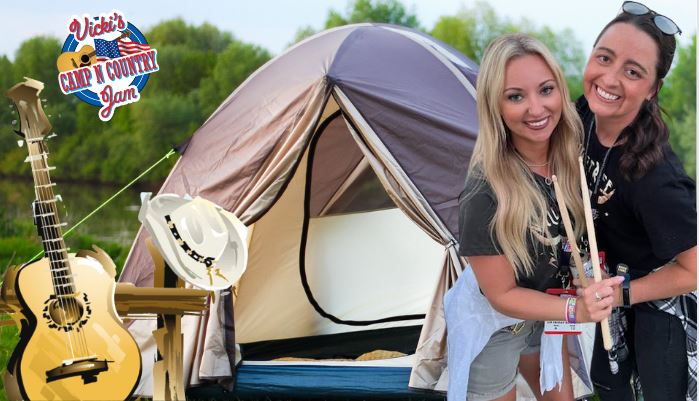 Image of two ladies camping.