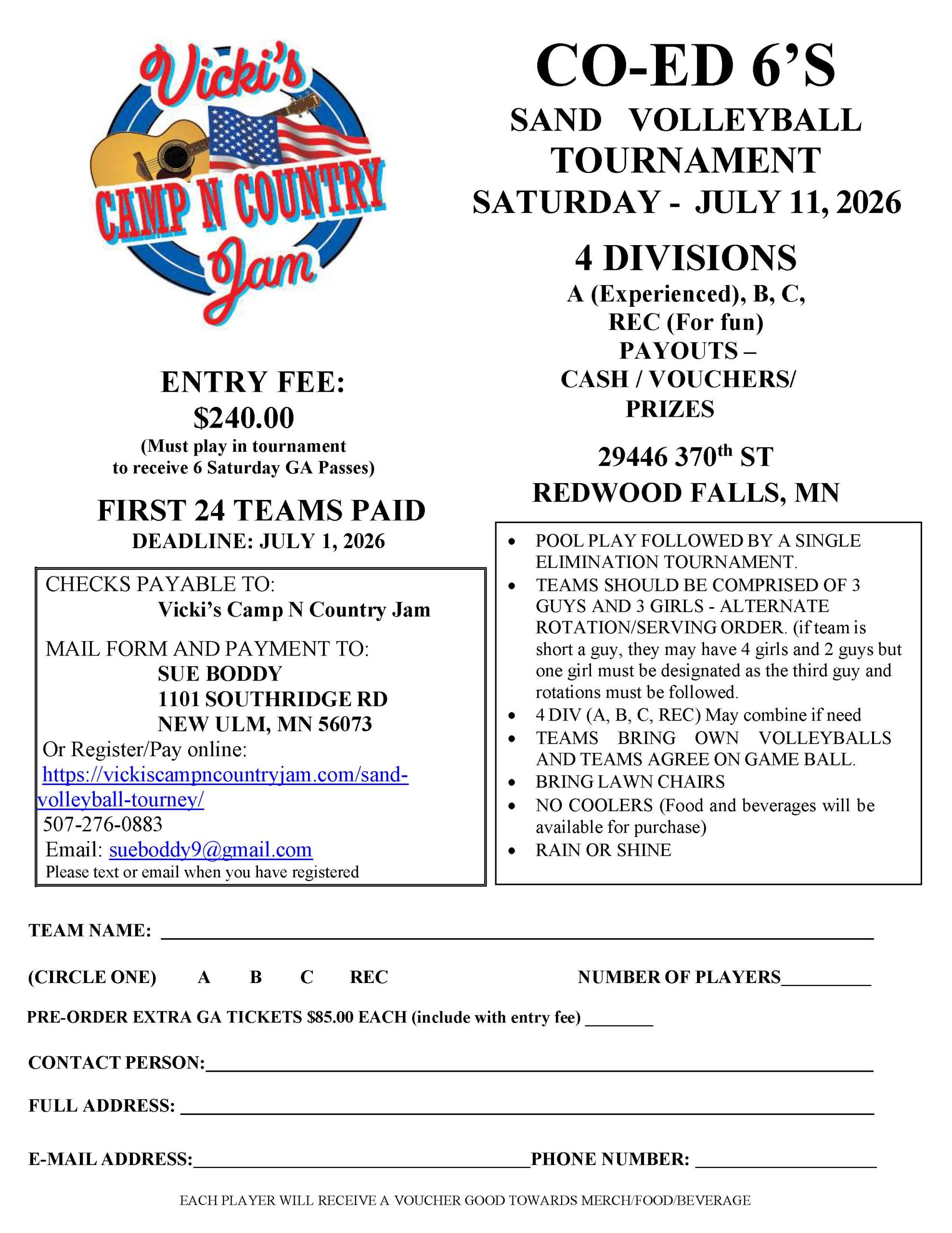 CO-ED Sand Volleyball Tournament
